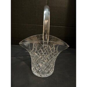Irish Crystal Diamond Pattern Basket Czech Republic 9.5”x7”